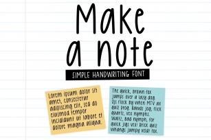 Make a Note natural handwriting Font Download