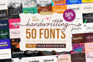 Handwritten Font Bundle 50 Fonts Font Download