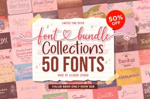 Font Bundle Collection 50 Fonts Vol II Font Download