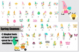 Spring & Easter Gnomes Color Dingbats Font Download