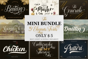 Mini Bundle 5 elegant s only $5 Font Download