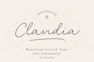 Clandia Monoline Script  Ornaments Font Download