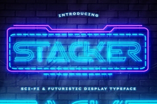 Stacker - Neon Sci-fi Futuristic Font Download
