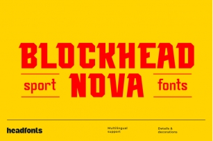 Blockhead Nova Sports Font Font Download