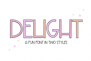 Delight - Handwritten Font and Outline Font Font Download