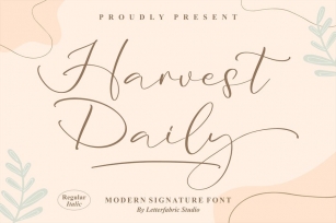 Harvest Daily Modern Signature Font Font Download