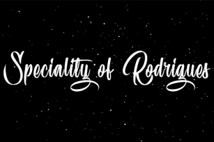 Speciality of Rodrigues Font Download