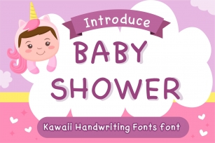 Baby shower Handwritten- cute kid Kawaii style Font Download
