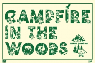 Campfire in the Woods Font Download