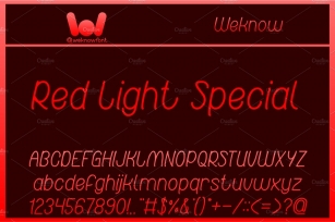 Red Light Special font Font Download