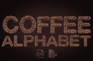 3D Coffee Beans and PNGs Font Download