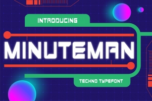 Minuteman - Futuristic Techno Font Font Download