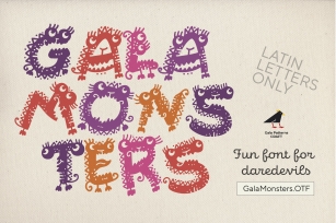 Gala Monsters display for Lettering, Header, Quote, OTF Font Download