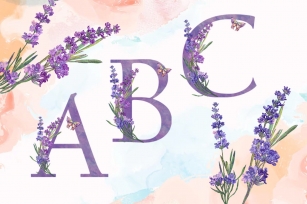 flower font lavender png Font Download
