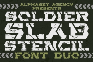 Soldier Slab Stencil Duo Font Download