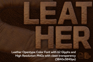 MS Leather Color  PNG Font Download
