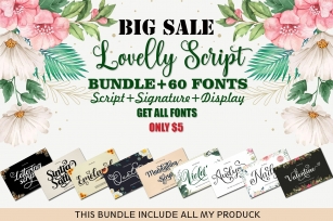 lovelly script bundle Font Download