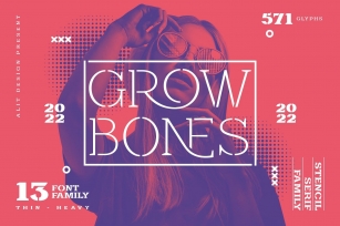 Grow Bones Family Stencil Font Download