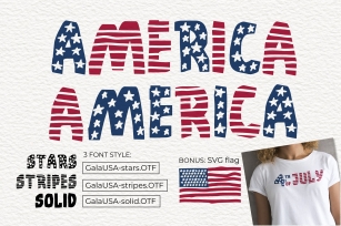 America stars and stripes for independence day Font Download