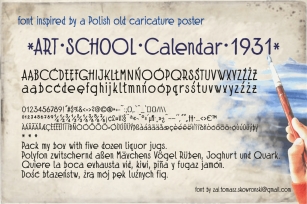 Art School Calendar 1931 Font Download