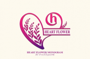 Heart Flower Monogram Font Download