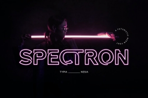 Spectron - Techno Scifi Neon Outline Sans Font Download