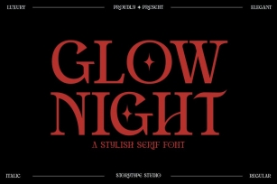 Glow Night Stylish Serif Font Font Download