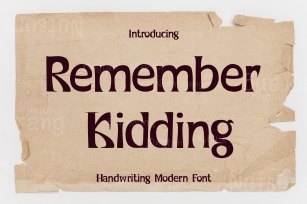 Remember Kidding Font Download