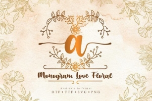 Monogram Love Floral Font Download