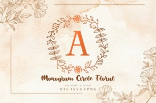 Monogram Circle Floral Font Download