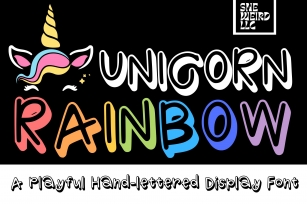Unicorn Rainbow-A Playful Hand-lettered Font Download