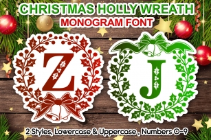 Holly Wreath Font Download