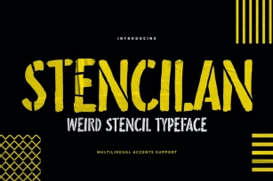 Stencilan - Weird Stencil Typeface Font Download