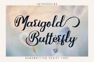 Marigold Butterfly Handwritten script Font Download