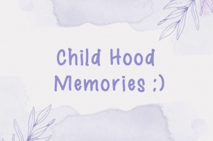 Child Hood Memories Font Download