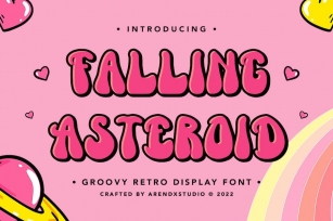 FallingAsteroid - Groovy Retro Display Font Font Download