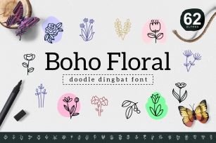 Boho Floral Dingbat Font Download