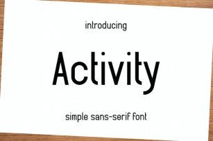 Activity - Simple sans serif font Font Download