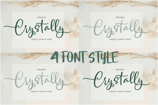 4 Style Crystally Calligraphy Font Download