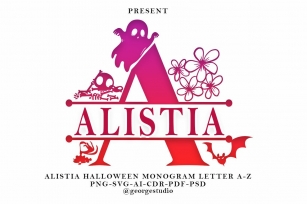 Alistia Halloween Monogram Font Download