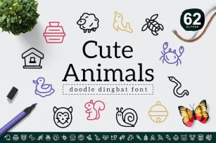 Cute Animals Dingbat Font Download
