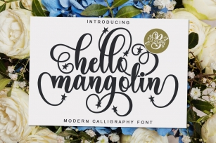 Hello Mangolin & Monogram Hand Lettered Font Download