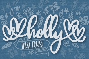 The Holly Trio Script Print & Doodle Included! Font Download