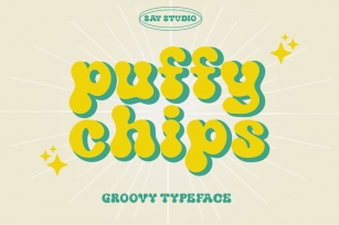 Puffy chips retro typeface Font Download
