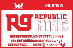 REPUBLIC NINE Font Download