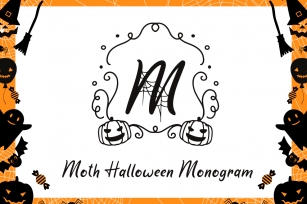 Moth Halloween Monogram Font Download