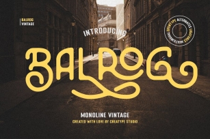 Balrog Vintage Monoline Font Download