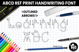 Abcd Ref Outlined Arrows1 Font Download