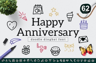 Happy Anniversary Dingbat Font Download