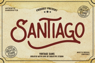 Santiago Vintage Monoline Font Download